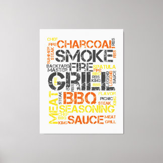 Grill Master BBQ Typography Canvas Print
