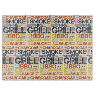 Grill Master BBQ Typography Cutting Board