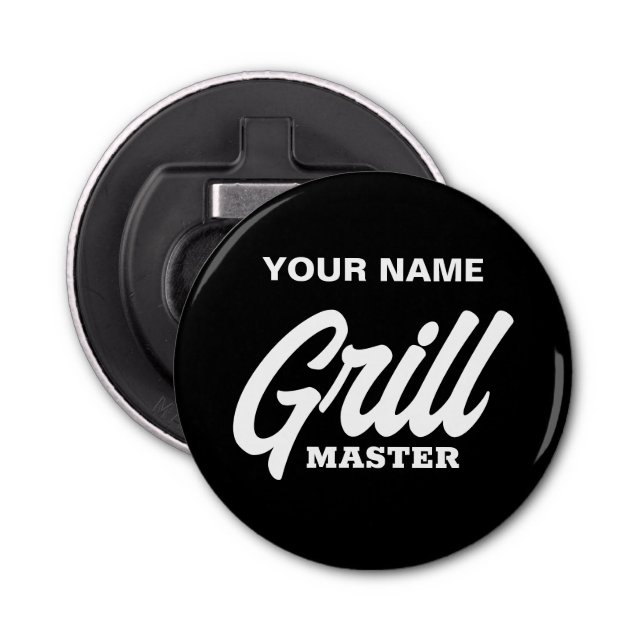 Grill Master beer bottle opener gift for BBQ chef (Front)