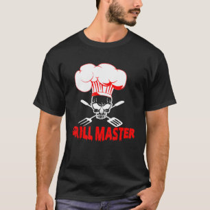 Grill Master Chef Skull Scary Cook Halloween Costu T-Shirt