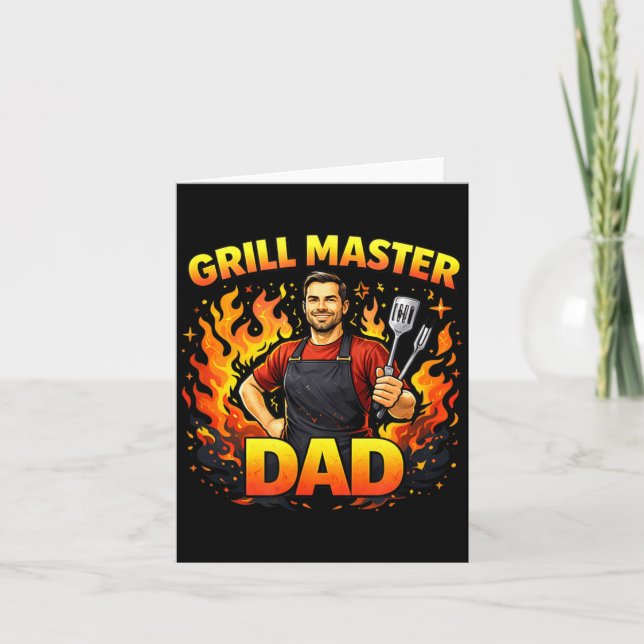 Grill Master Dad Bbq Cooking Lifestyle Design Card (Front)