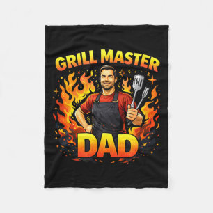 Grill Master Dad Bbq Cooking Lifestyle Design Fleece Blanket
