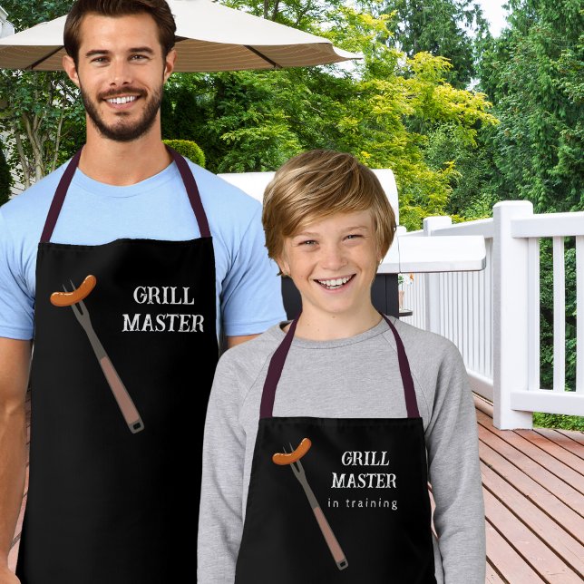 Grill Master Father Kid Training Design Apron (Creator Uploaded)