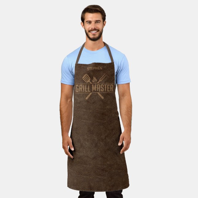 Grill Master Faux Leather  Apron (Worn)