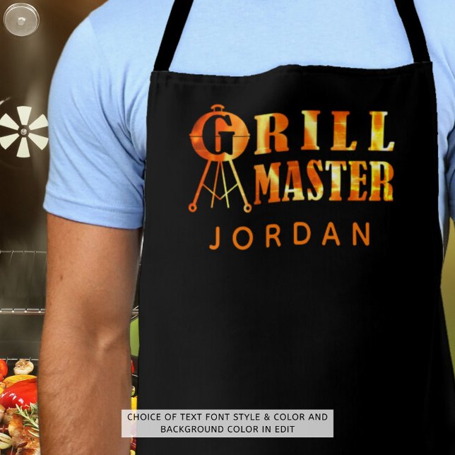 GRILL MASTER Flames Personalised Apron (Creator Uploaded)