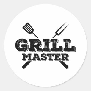 Grill Master Grilling Byrbecue Bbq Smoker Graphic  Classic Round Sticker