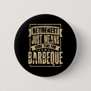 Grill Master Meat Smoker Bbq Barbecue Retired Reti 6 Cm Round Badge