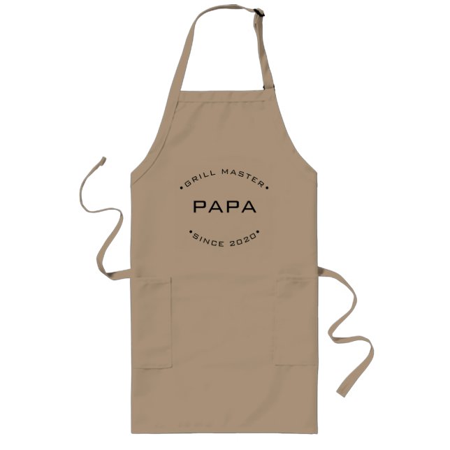 Grill Master Papa Since Personalised Year  Long Apron (Front)