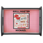 Grill Master Personalised Barbecue Red Check