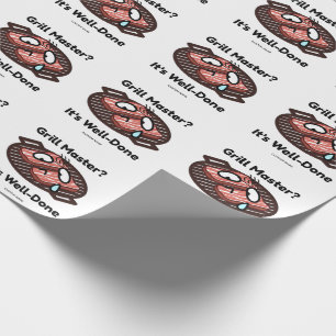 Grill Master Well Done Funny BBQ Dad Gift Wrapping Paper