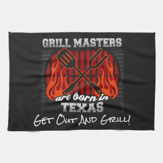 Grill Masters Are Born In Texas Add A Slogan Tea Towel