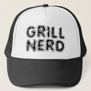 Grill Nerd funny trucker hat for BBQ chef