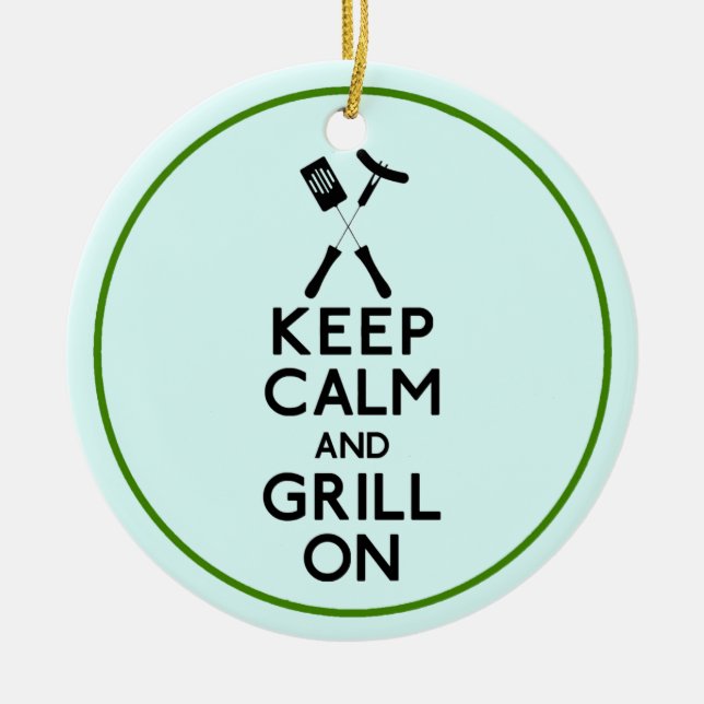 Grill On Ceramic Tree Decoration (Front)