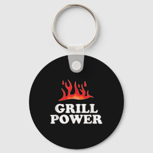 Grill Power - Funny Barbeque Bbq Slogan Saying  Key Ring