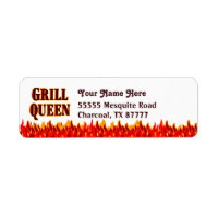 Grill Queen BBQ Slogan Custom Return Address Label