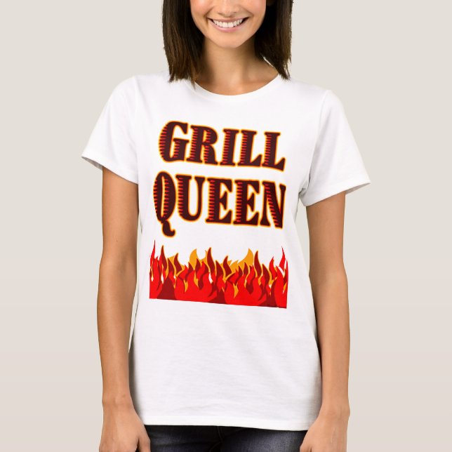 Grill Queen Funny BBQ Saying T-shirt (Front)