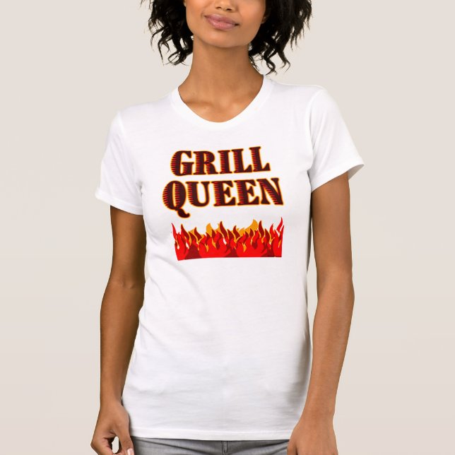 Grill Queen Funny BBQ Saying T-Shirt (Front)