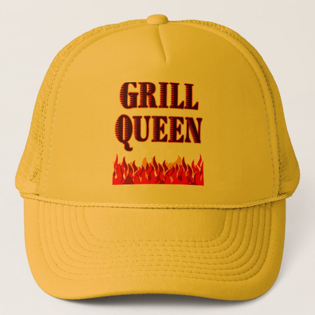 Grill Queen Funny BBQ Saying Trucker Hat (Front)