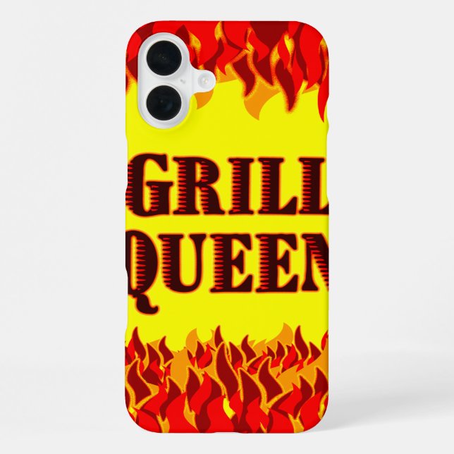 Grill Queen Red Flames BBQ iPhone Case (Back)