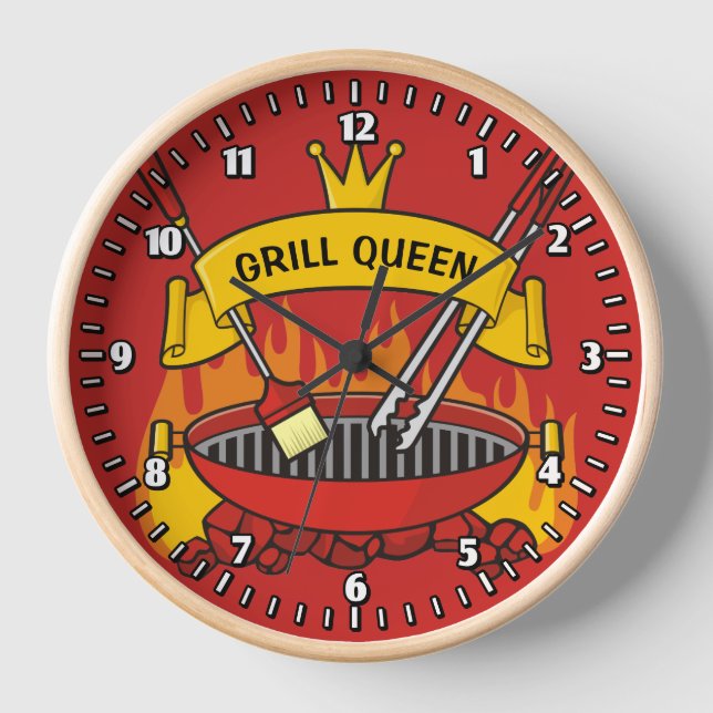 Grill Queen Wall Clock (Front)