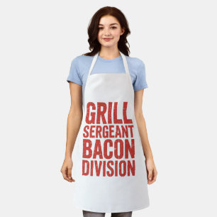 Grill Sergeant Bacon Division Funny BBQ Meat Lover Apron