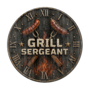 Grill Sergeant Funny BBQ Grill Master Barbecue  Cutting Board