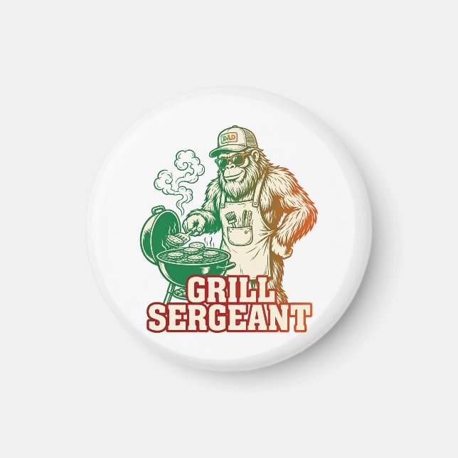 Grill Sergeant Funny Bigfoot Magnet (Front)