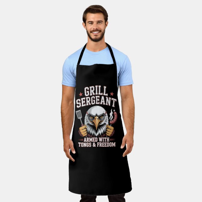 Grill Sergeant: Patriotic BBQ  Apron (Worn)