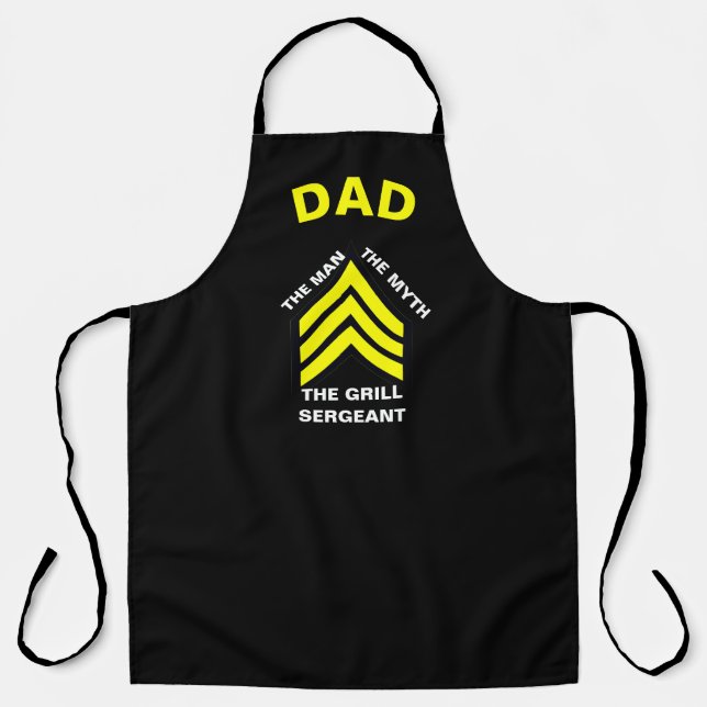 Grill Sergeant, Personalised Dad #Fathersdaygift Apron (Front)