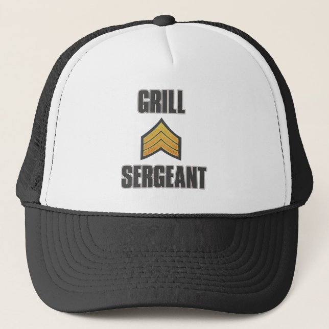 Grill Sergeant summer bbq grilling cookout master Trucker Hat (Front)