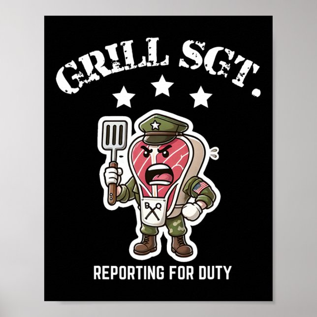 Grill Sgt. Funny Bbq Cookout  Poster (Front)