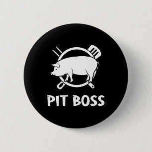 Grill Smoker Pit Boss Meat Lover Bbq Grilling 6 Cm Round Badge
