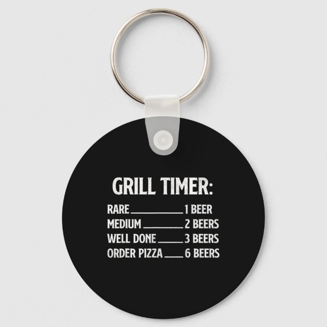Grill Timer - Bbq Lover Pitmaster Barbecue Grill S Key Ring (Front)
