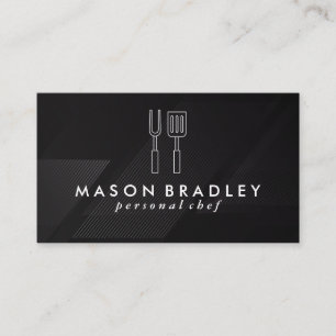 Grill Tools Black Lines Background Business Card