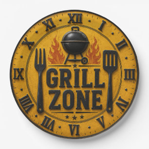 Grill Zone BBQ Grill Master Kitchen Rustic Paper Plate