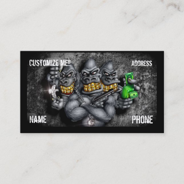 GRILLAZ Customisable Gorillas Business Card (Front)