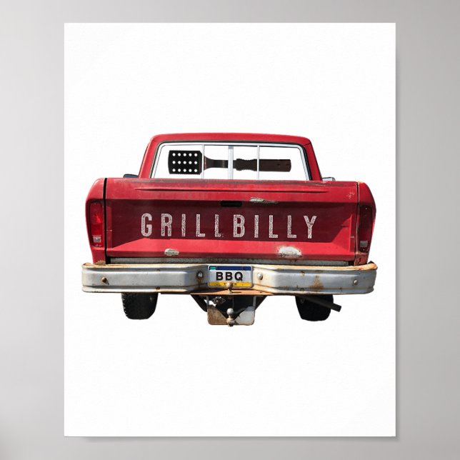 Grillbilly Funny Bbq (image On Back)_1  Poster (Front)