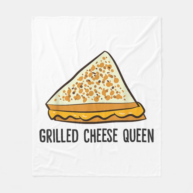 Grilled Cheese Queen Funny Grilled Cheese  Fleece Blanket (Front)