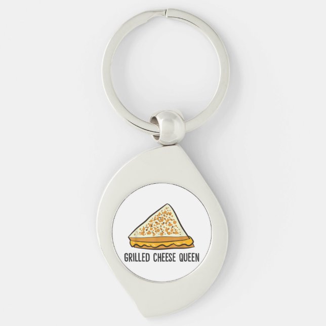 Grilled Cheese Queen Funny Grilled Cheese  Key Ring (Front)