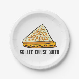 Grilled Cheese Queen Funny Grilled Cheese Paper Plate
