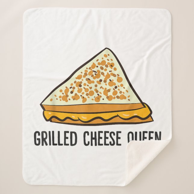 Grilled Cheese Queen Funny Grilled Cheese  Sherpa Blanket (Front)