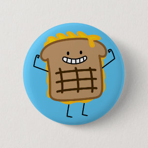 Grilled Cheese Sandwich Cheddar Toasted Bread 6 Cm Round Badge