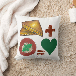 Grilled Cheese Sandwich + Tomato Soup = Love Heart Cushion
