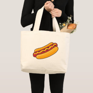 Grilled Hot Dog Large Tote Bag