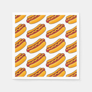 Grilled Hot Dog Pattern Napkin