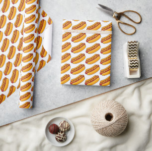 Grilled Hot Dog Pattern Wrapping Paper