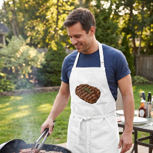 Grilled Ribeye Steak BBQ Meat Illustration Standard Apron