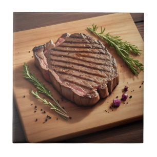 Grilled Ribeye Steak Rosemary Tile