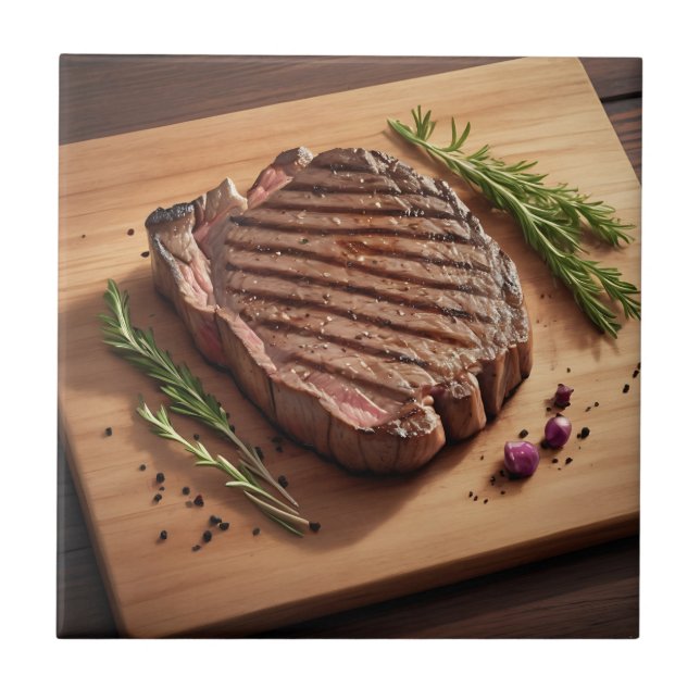 Grilled Ribeye Steak Rosemary Tile (Front)