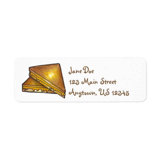 Grilled Toasted Cheese Sandwich Address Labels (Front)